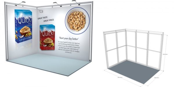 3×2 Stand Size: L:3000 x W:2000 x H:2360.5mm SSK01