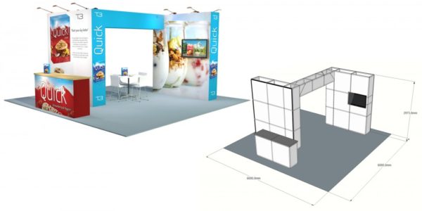 6×6 Stand Size: L:6000 x W:6000 x H:2973mm SST15