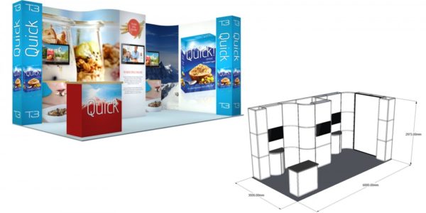 6×3 Stand Size: L:6000 x W:3000 x H:2973mm SST23