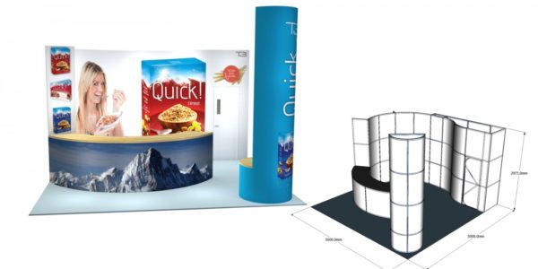 5×5 Stand Size: L:5000 x W:5000 x H:2973 SST24