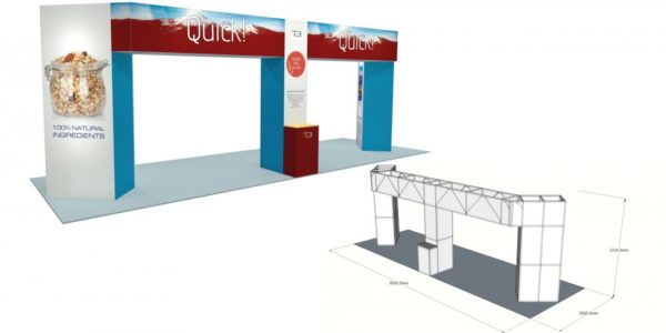 9.5×3 Stand Size: L:9500 x W:3000 x H:3218mm SST31