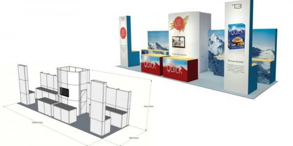 10×3 Stand Size: L:10000 x W:3000 x H:3463mm SST32