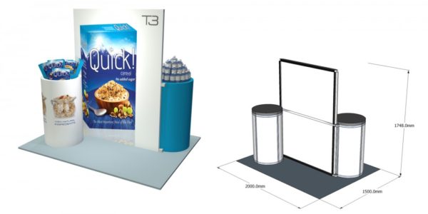 2×1.5 Stand Size: L:2000 x W:1500 x H:1748 SST33