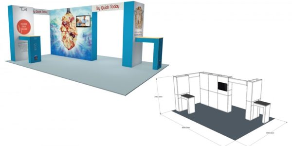 6×4 Stand Size: L:6000 x W:4000 x H:2483mm SST41